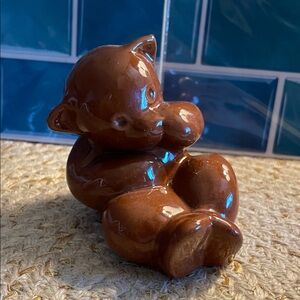Styson Vintage Brown Ceramic Bear Figurine